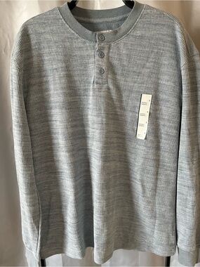 Goodfellow & Co Men's Long Sleeve Textured Henley T-Shirt